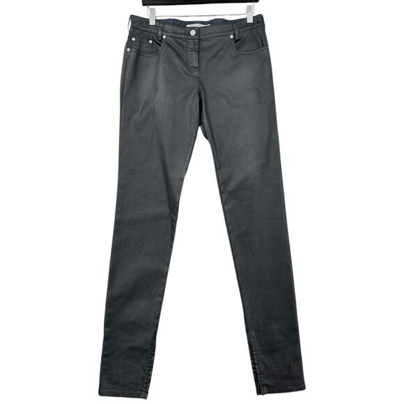 Dior Dark Grey Stretch Slim Fit Button Fly Ankle Zip Jeans Size 8 Made in Italy‎ - Picture 1 of 9